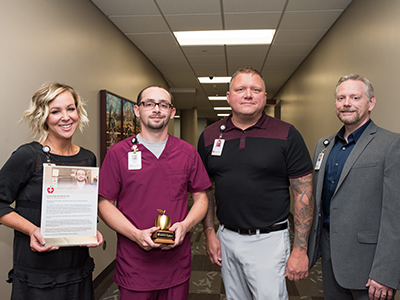 JRMC Linen Services Technician, Anthony Gurrieri, received JRMC's Legend Award for his legendary healthcare.