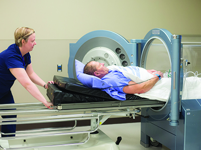 JRMC is the first hospital in North Dakota to offer HBOT (hyperbaric oxygen therapy). HBOT therapy helps fight infections, heal wounds and treat conditions.