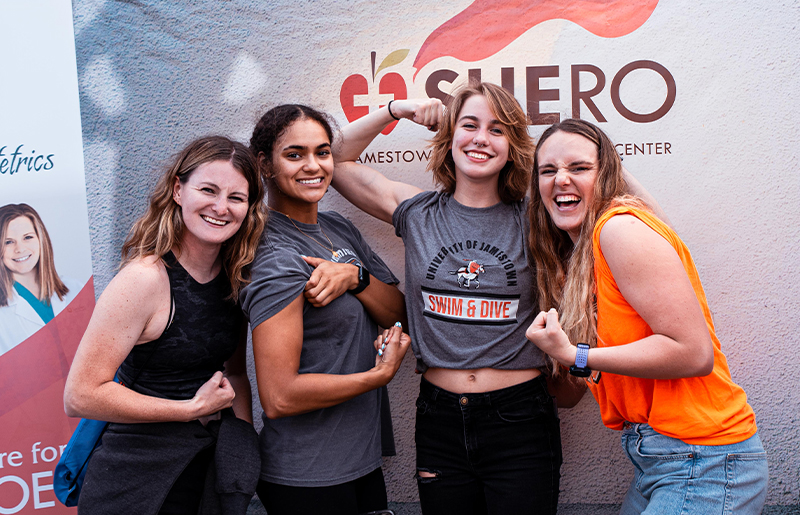 image of four SHEROES at UJ Block Party