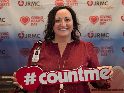 Rehab Services Manager, Tracy Anderson celebrates Giving Hearts Day.