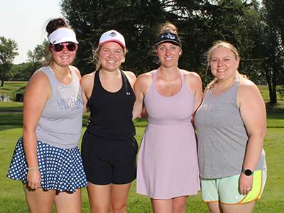 Image of four women golfers at the 2024 Golf "FORE" Good scramble.