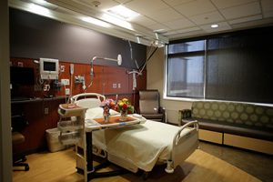 Warm patient care room at Jamestown Regional Medical Center
