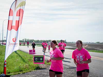 Running of the Pink supports women's health and the No Excuses program.