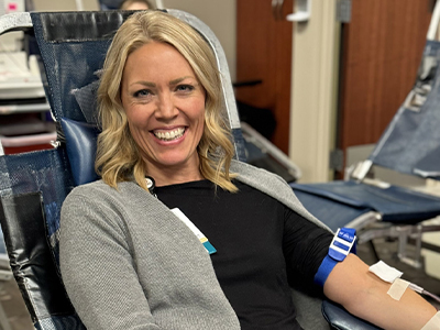 Image of Shar Trevithick donating blood.